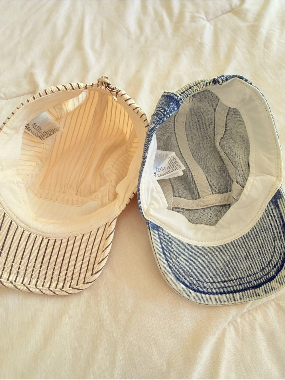 H&M Beige Striped Cotton Cap